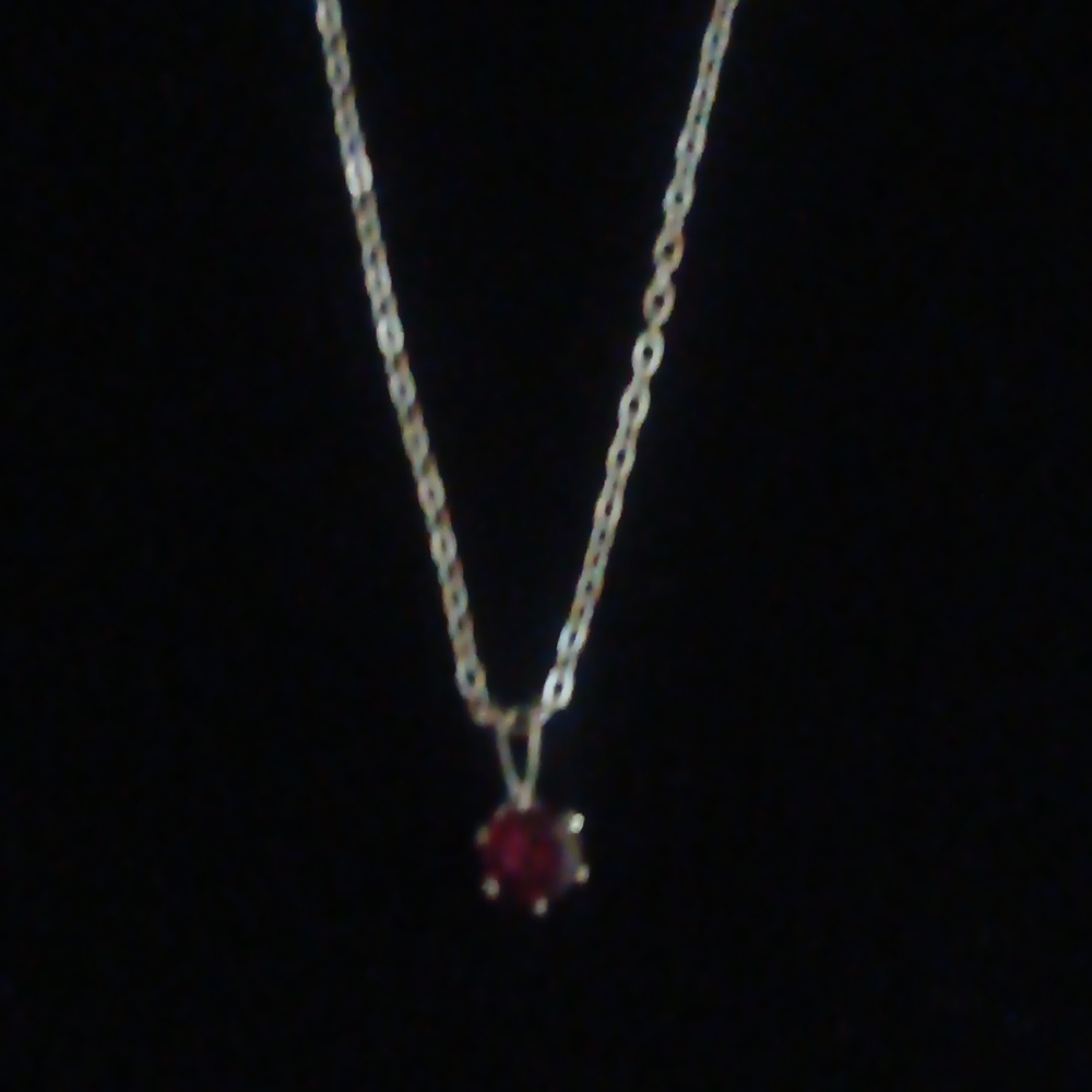 Garnet Solitaire Necklace - Picture 6 of 12